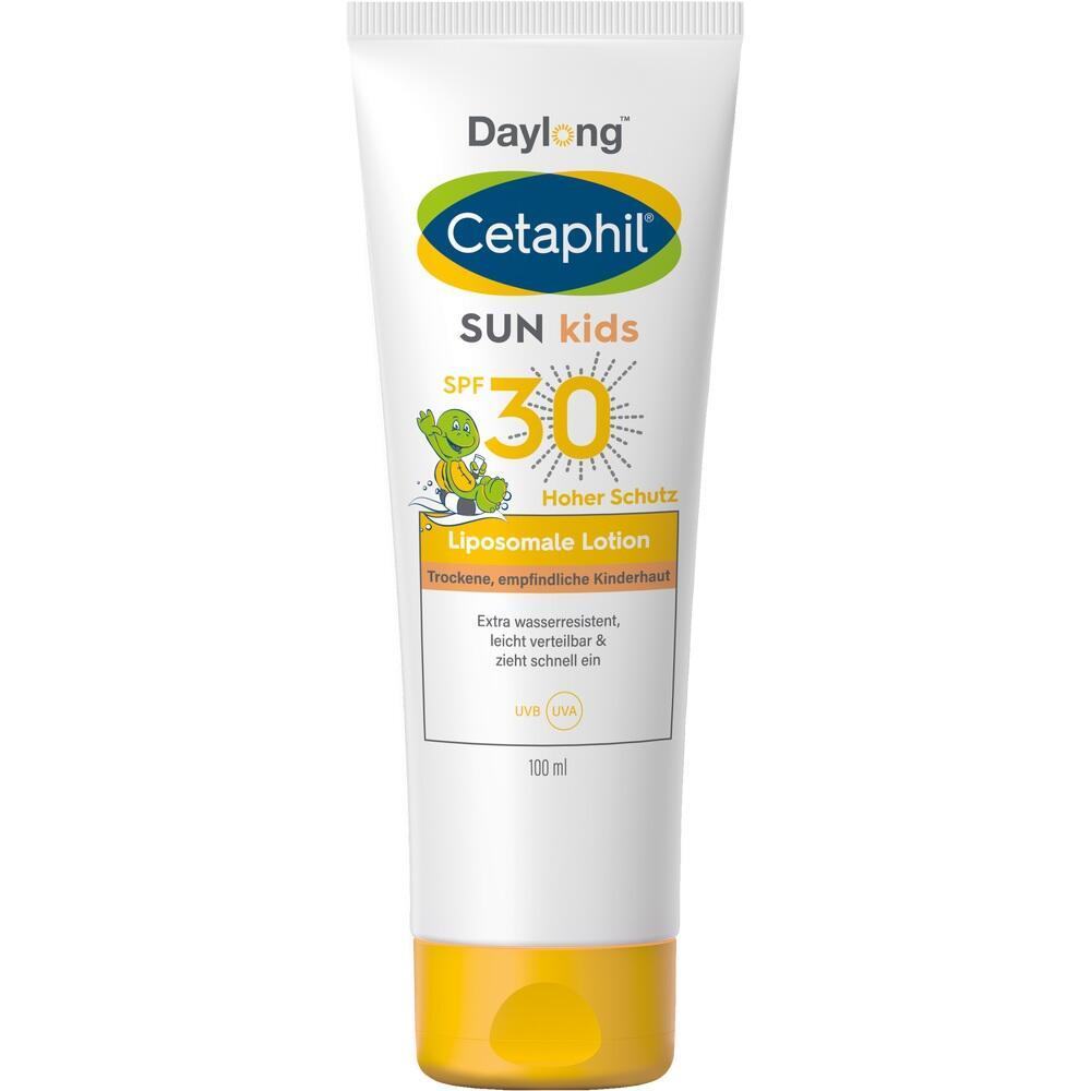 Eine Tube Sonnencreme für Kinder mit Lichtschutzfaktor 30.